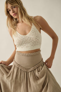 Festival Girl Crochet Open-Back Cropped Tank Top - ShopPromesa