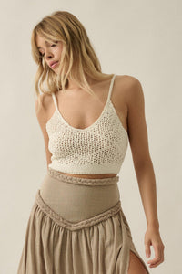 Festival Girl Crochet Open-Back Cropped Tank Top - ShopPromesa