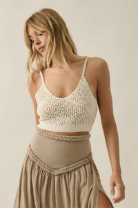 Festival Girl Crochet Open-Back Cropped Tank Top - ShopPromesa