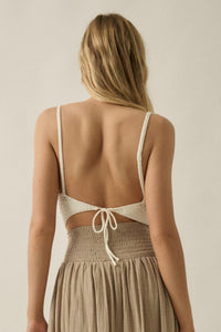 Festival Girl Crochet Open-Back Cropped Tank Top - ShopPromesa