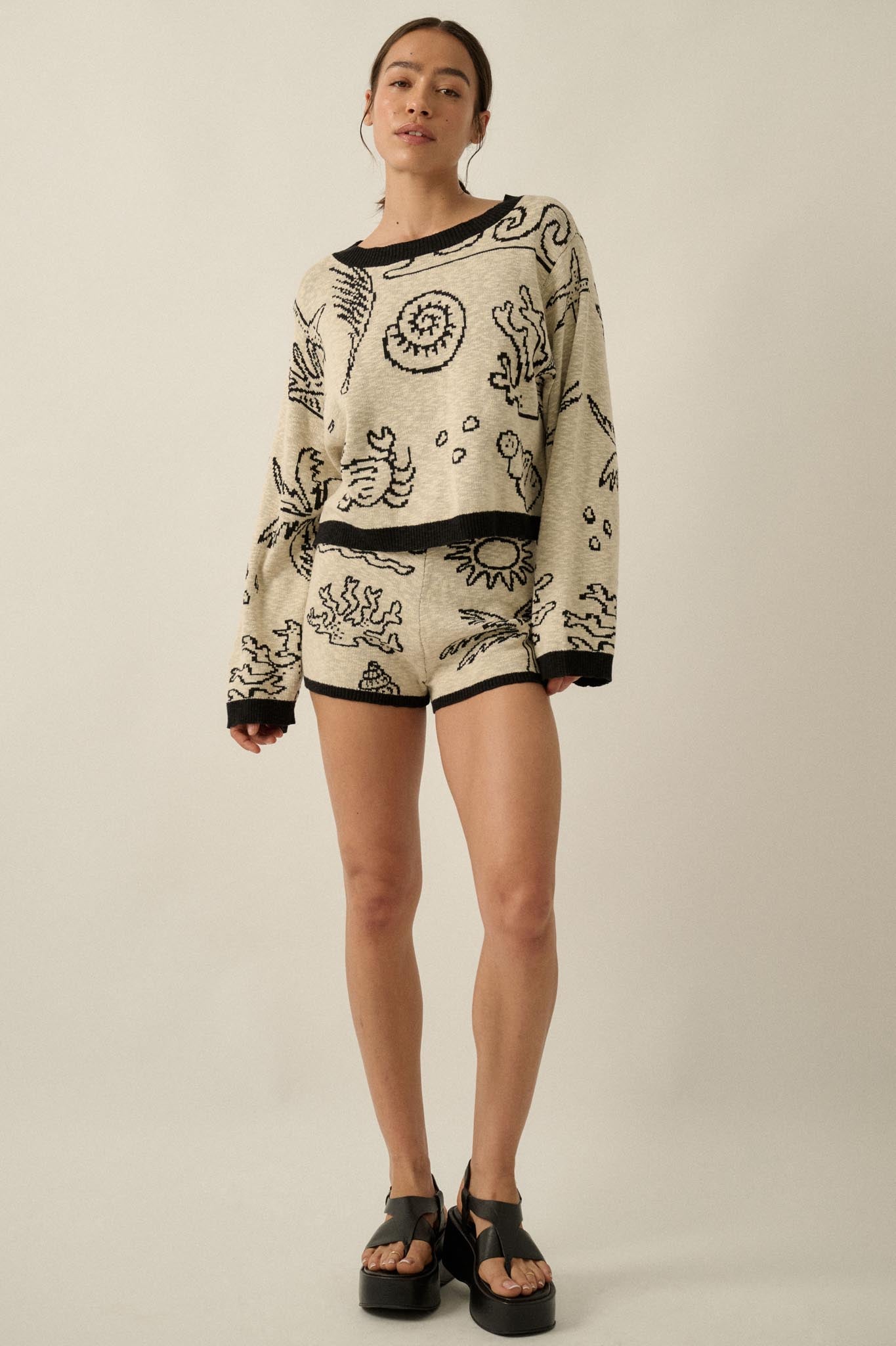 Beach Bash Nautical Jacquard-Knit Sweater - ShopPromesa