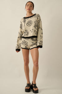 Beach Bash Nautical Jacquard-Knit Sweater - ShopPromesa