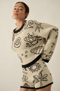 Beach Bash Nautical Jacquard-Knit Sweater - ShopPromesa