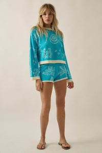 Beach Bash Nautical Jacquard-Knit Sweater - ShopPromesa