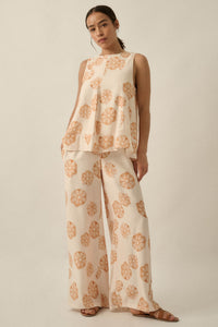 So Delightful Floral Sleeveless A-Line Swing Top - ShopPromesa