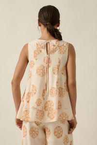 So Delightful Floral Sleeveless A-Line Swing Top - ShopPromesa