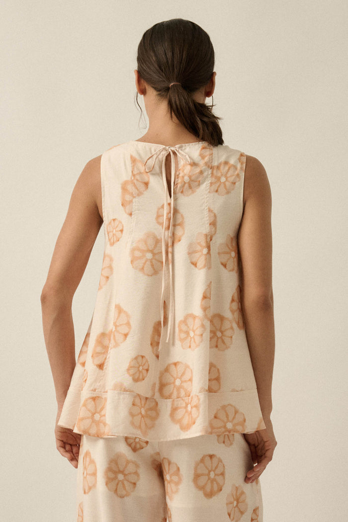 So Delightful Floral Sleeveless A-Line Swing Top - ShopPromesa