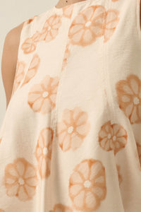 So Delightful Floral Sleeveless A-Line Swing Top - ShopPromesa