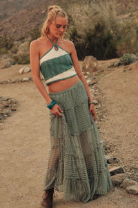New Horizon Colorblock Crochet-Knit Halter Top - ShopPromesa