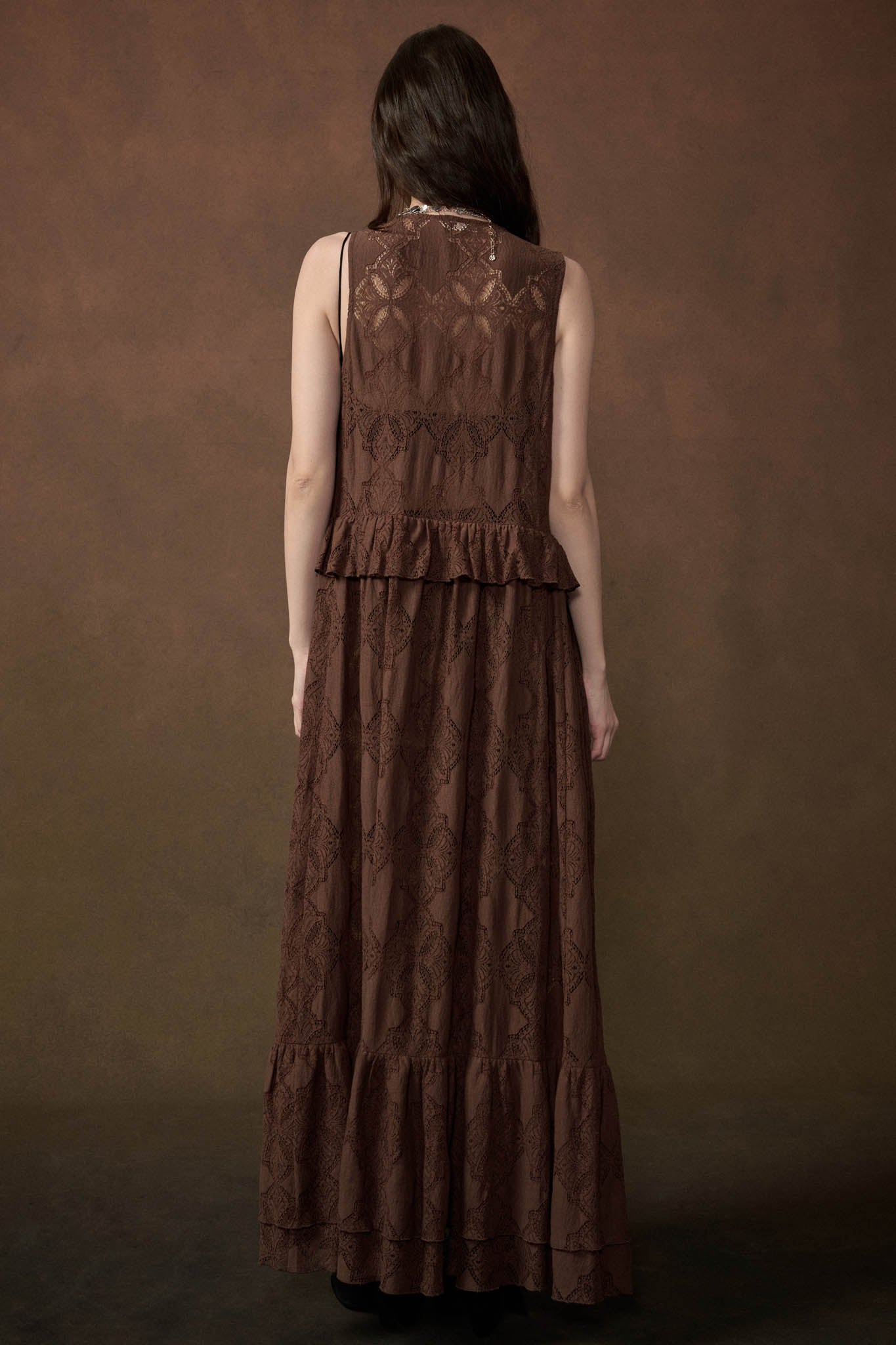 Fly Me Away Sheer Lace Tie-Front Maxi Top