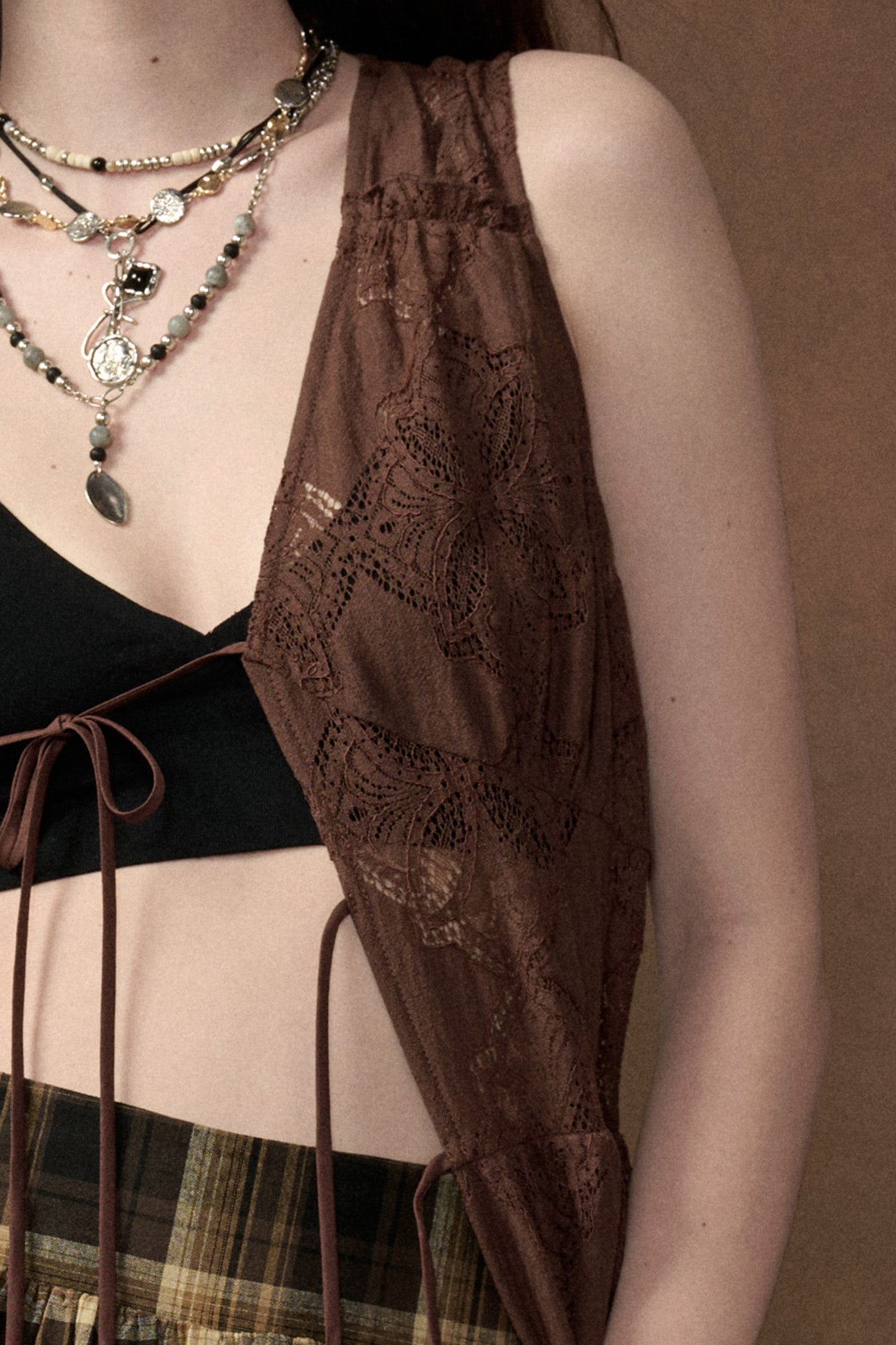 Fly Me Away Sheer Lace Tie-Front Maxi Top