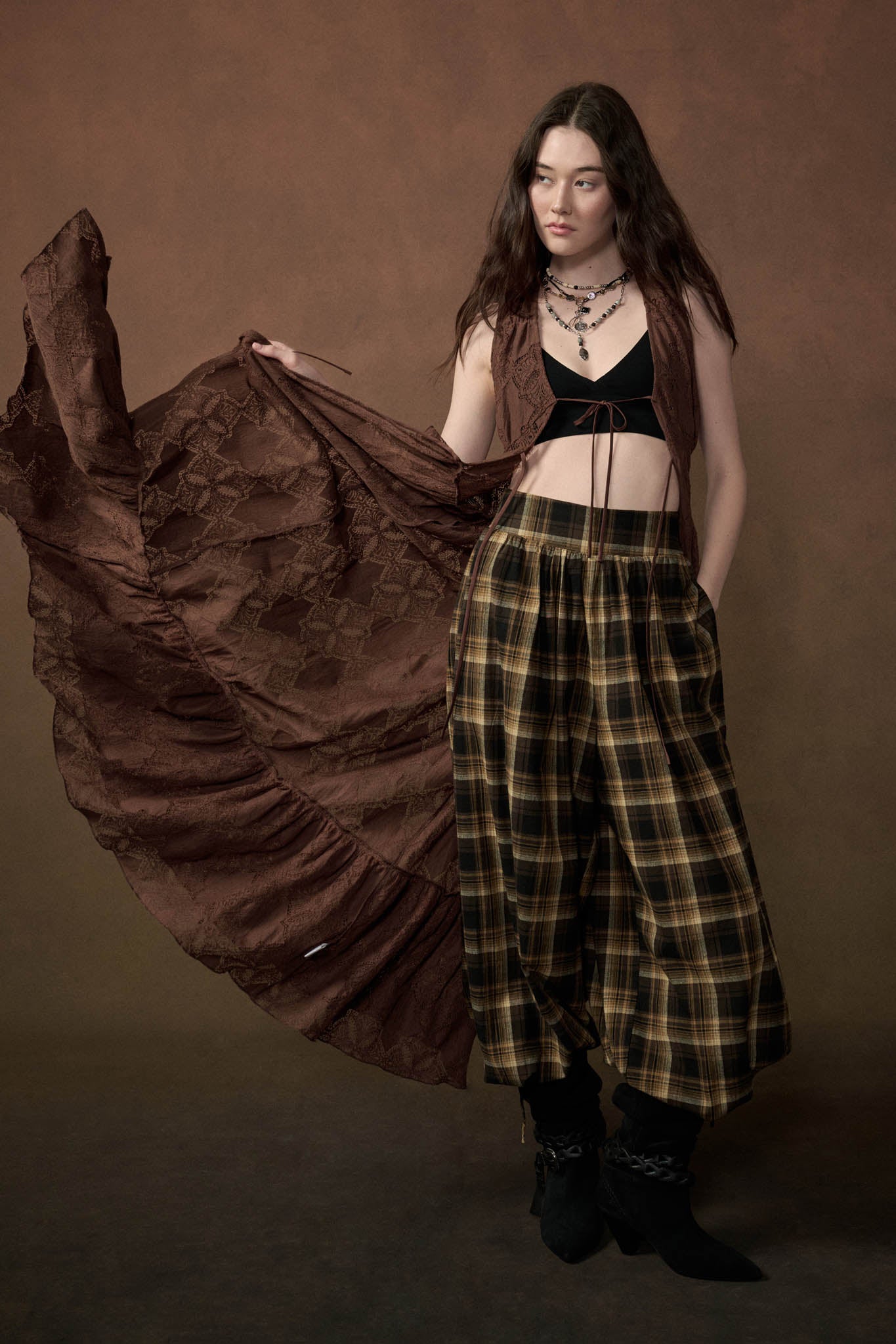 Fly Me Away Sheer Lace Tie-Front Maxi Top