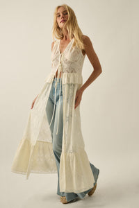 Fly Me Away Sheer Lace Tie-Front Maxi Top - ShopPromesa