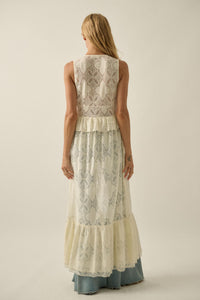 Fly Me Away Sheer Lace Tie-Front Maxi Top - ShopPromesa
