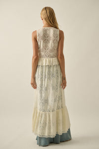 Fly Me Away Sheer Lace Tie-Front Maxi Top - ShopPromesa