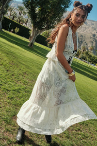 Fly Me Away Sheer Lace Tie-Front Maxi Top - ShopPromesa