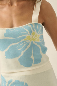 Wild Hibiscus Floral Jacquard-Knit Tank Top - ShopPromesa