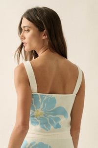 Wild Hibiscus Floral Jacquard-Knit Tank Top - ShopPromesa