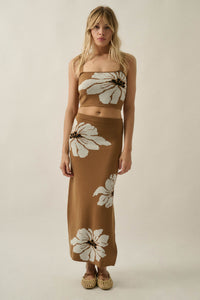 Wild Hibiscus Floral Jacquard-Knit Tank Top - ShopPromesa