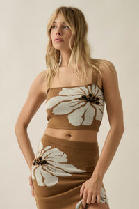 Wild Hibiscus Floral Jacquard-Knit Tank Top - ShopPromesa