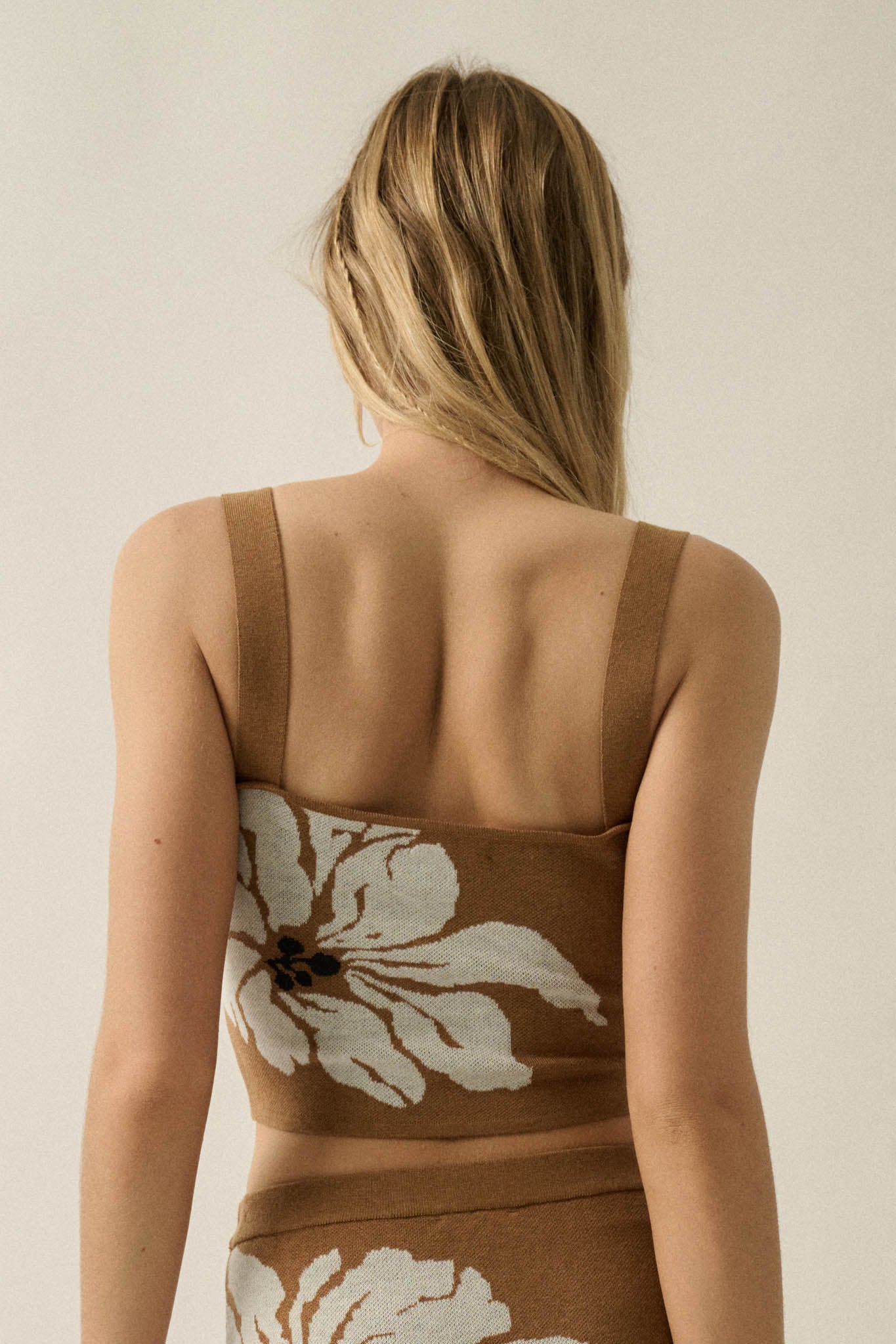 Wild Hibiscus Floral Jacquard-Knit Tank Top - ShopPromesa