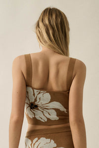 Wild Hibiscus Floral Jacquard-Knit Tank Top - ShopPromesa