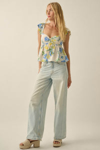 Refreshing Beauty Floral Sweetheart Babydoll Top - ShopPromesa