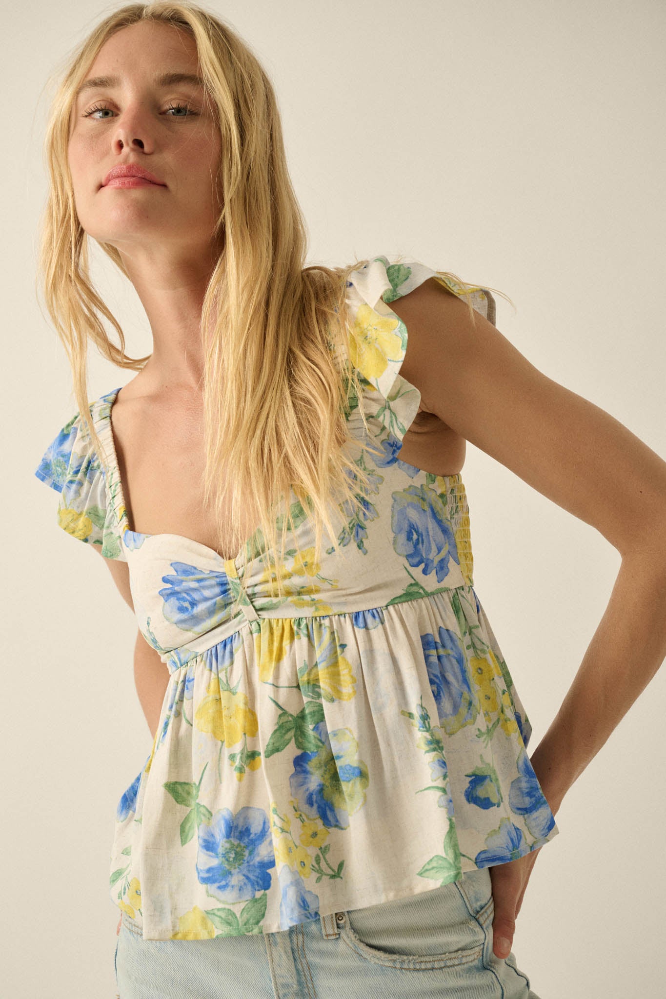 Refreshing Beauty Floral Sweetheart Babydoll Top - ShopPromesa