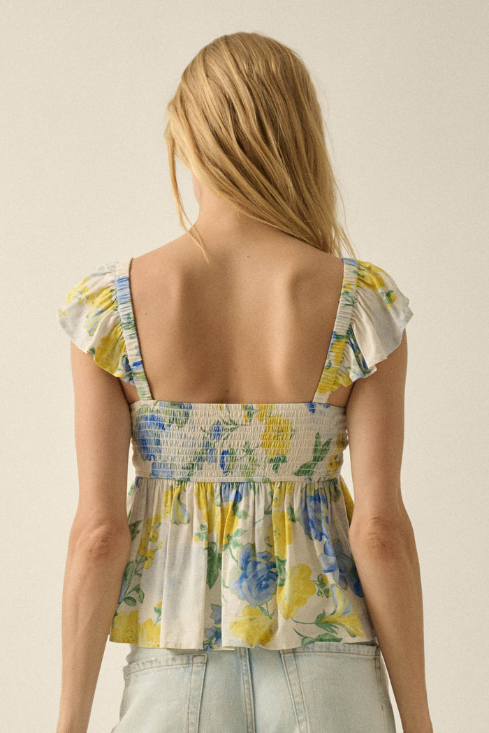 Refreshing Beauty Floral Sweetheart Babydoll Top - ShopPromesa