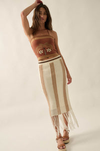 Safari Days Tropical Jacquard-Knit Halter Crop Top - ShopPromesa