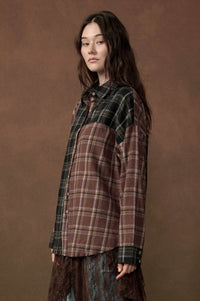 Vibe Check Colorblock Plaid Button-Up Shirt - ShopPromesa