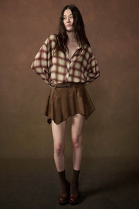 Meet in the Middle Plaid Chiffon Button-Up Shirt - ShopPromesa
