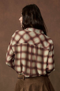 Meet in the Middle Plaid Chiffon Button-Up Shirt - ShopPromesa