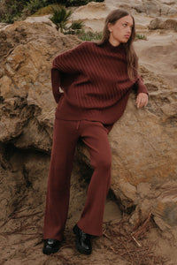 Uptown Ease Ribbed Knit Asymmetrical Poncho Sweater - ShopPromesa