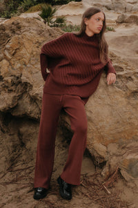 Uptown Ease Ribbed Knit Asymmetrical Poncho Sweater - ShopPromesa