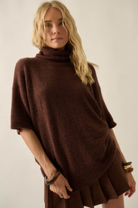 Safe Haven Textured Short-Sleeve Cowl-Neck Sweater - ShopPromesa
