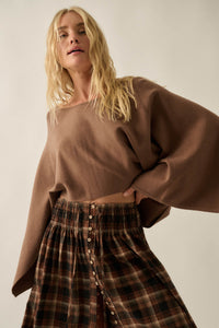 Big Mood Solid Knit Cropped Poncho Sweater - ShopPromesa