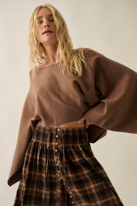 Big Mood Solid Knit Cropped Poncho Sweater - ShopPromesa
