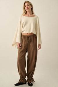 Big Mood Solid Knit Cropped Poncho Sweater - ShopPromesa