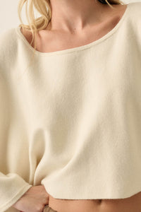 Big Mood Solid Knit Cropped Poncho Sweater - ShopPromesa