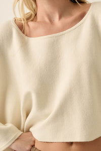 Big Mood Solid Knit Cropped Poncho Sweater - ShopPromesa