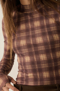 Totally Tartan Plaid Mesh Mock-Neck Bodysuit - ShopPromesa