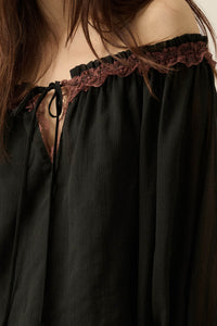 Always Yours Off-Shoulder Bishop-Sleeve Peasant Top - ShopPromesa