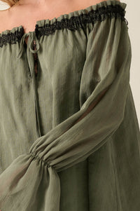 Always Yours Off-Shoulder Bishop-Sleeve Peasant Top - ShopPromesa