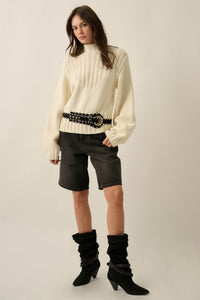 Just Right Mock-Neck Ribbed Knit Sweater - ShopPromesa