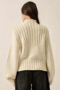 Just Right Mock-Neck Ribbed Knit Sweater - ShopPromesa