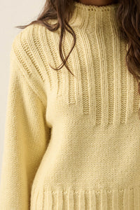 Just Right Mock-Neck Ribbed Knit Sweater - ShopPromesa