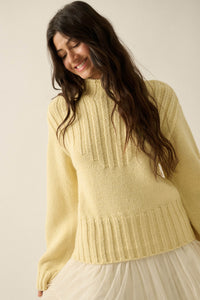 Just Right Mock-Neck Ribbed Knit Sweater - ShopPromesa