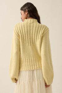 Just Right Mock-Neck Ribbed Knit Sweater - ShopPromesa