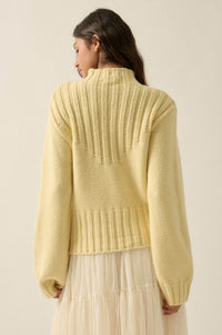 Just Right Mock-Neck Ribbed Knit Sweater - ShopPromesa